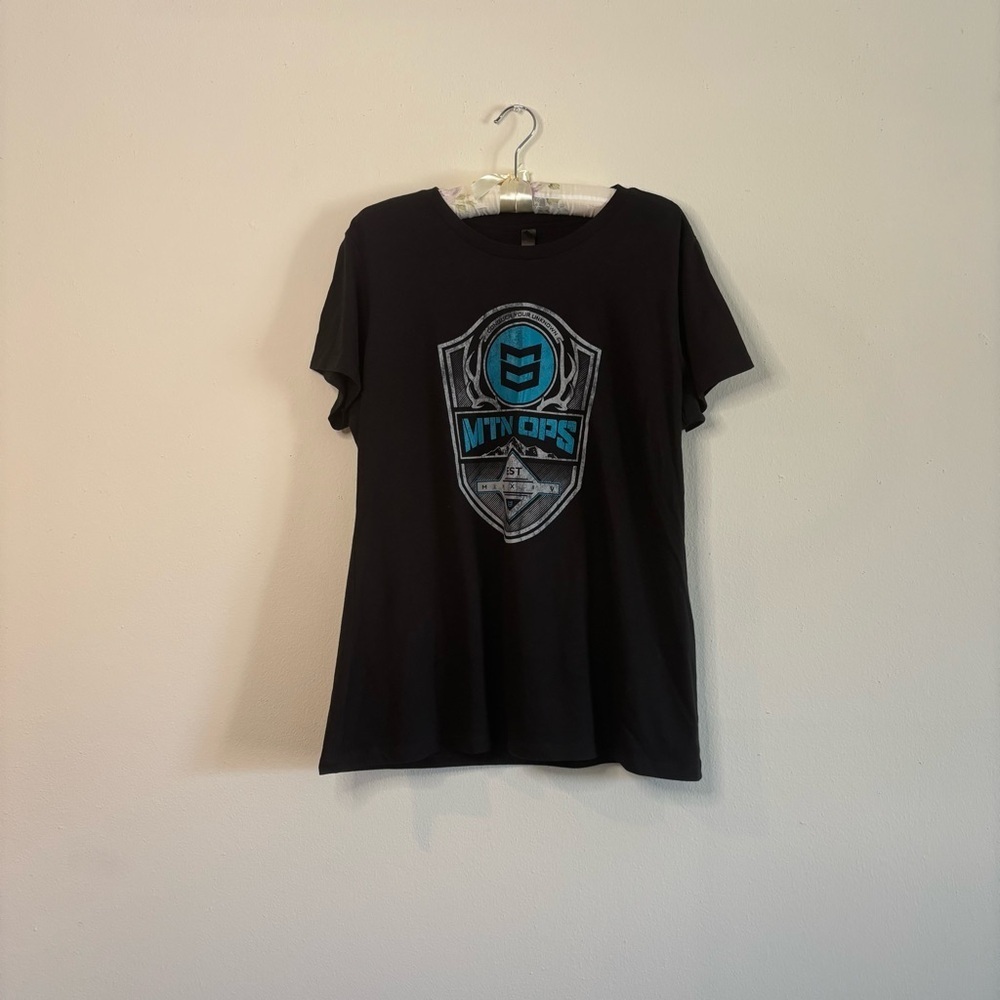 MTN OPS Women’s Black T-Shirt with Logo-Size XL